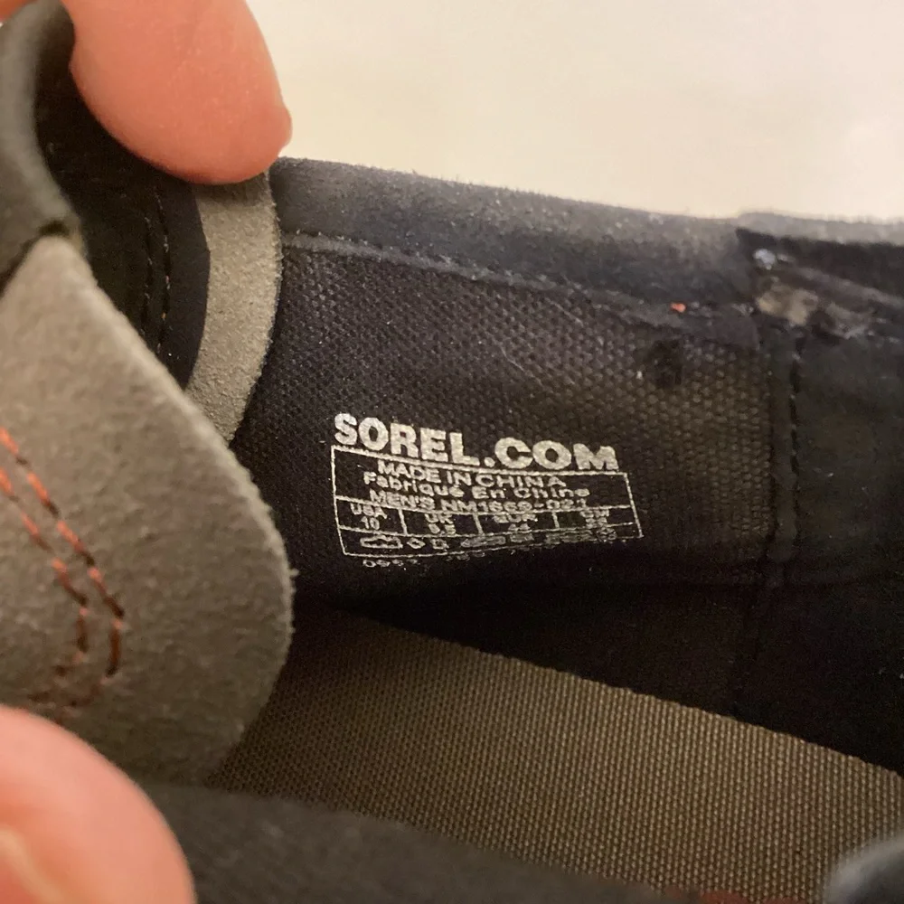 Sorel 10 High Top Men’s Sneakers Shoes Handcrafted Leather Suede Gray Black